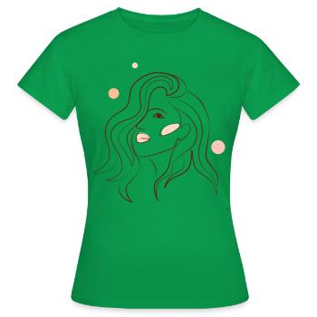 minimalistisches Design einer wunderschönen Frau - Frauen T-Shirt - Kelly Green - Vorne - AI Model Female 172 dark (172cm)