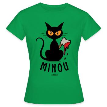 KITTY with the AXE! - Women's T-Shirt - kelly green - Front - AI Model Female 172 dark (172cm)