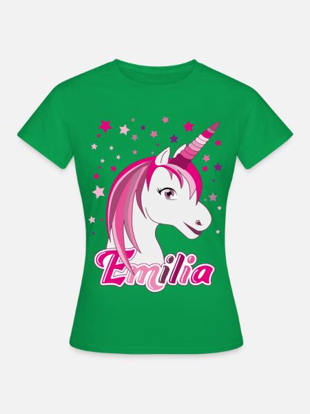 Emilia, Mädchenname, Lieblingsname - Frauen T-Shirt - Kelly Green