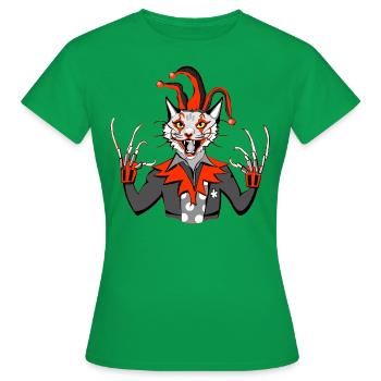 The Joker Cat - Women's T-Shirt - kelly green - Front - AI Model Female 172 dark (172cm)