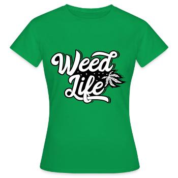 Cannabis Marijuana Weed Smoking - Women's T-Shirt - kelly green - Front - AI Model Female 172 dark (172cm)
