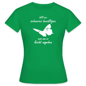 Leichtigkeit Schmetterling - Frauen T-Shirt - Kelly Green - Vorne - AI Model Female 172 dark (172cm)