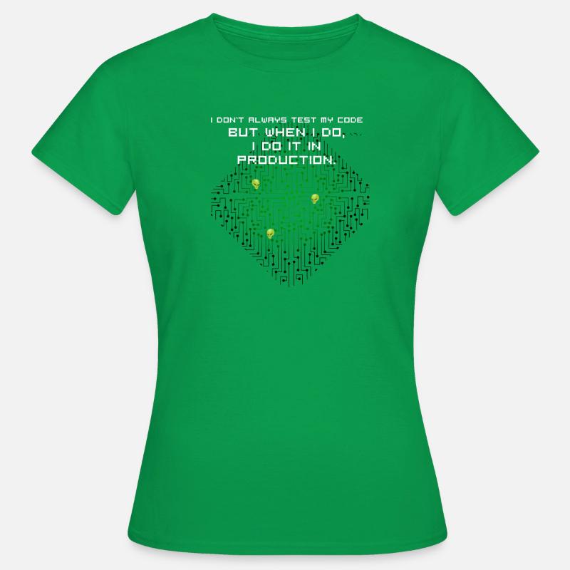 test code nerd joke spruch pc programmierer geek i - Frauen T-Shirt - Kelly Green