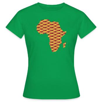 Africa Continent Kente Pattern - Women's T-Shirt - kelly green - Front - AI Model Female 172 dark (172cm)