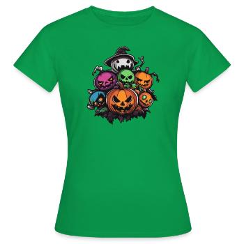 Halloween Party Figures - Women's T-Shirt - kelly green - Front - AI Model Female 172 dark (172cm)