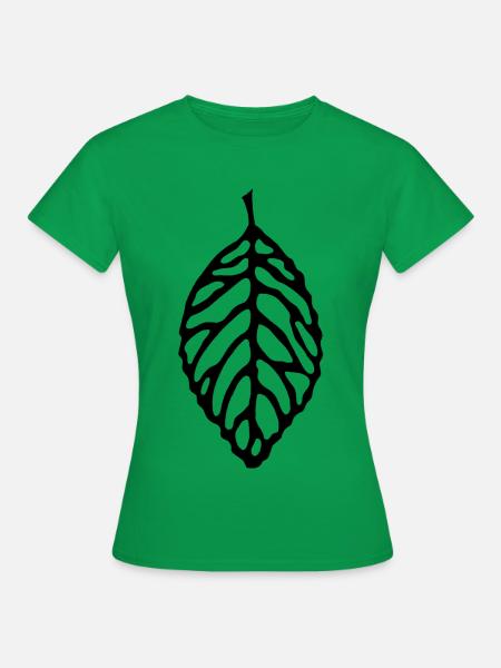 Schwarzes Blatt des Waldes - Frauen T-Shirt - Kelly Green