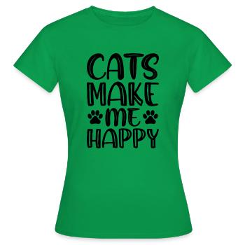cats make me happy - T-shirt Femme - vert - Devant - AI Model Female 172 dark (172cm)