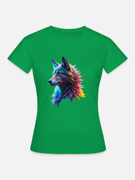 Fantasy Wolfskopf - Frauen T-Shirt - Kelly Green