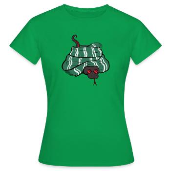 Schlange im Schal - Frauen T-Shirt - Kelly Green - Vorne - AI Model Female 172 dark (172cm)