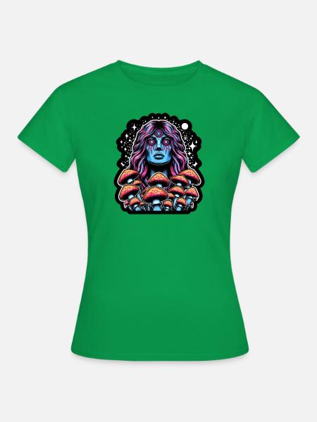 Psychedelic Mushroom Oracle - Frauen T-Shirt - Kelly Green