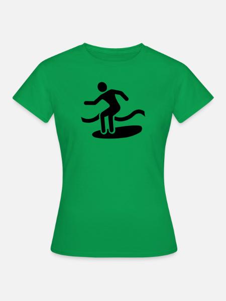 Surfer Geschenkidee surf surfen - Frauen T-Shirt - Kelly Green