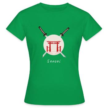 Sensei double sabres - T-shirt Femme - vert - Devant - AI Model Female 172 dark (172cm)