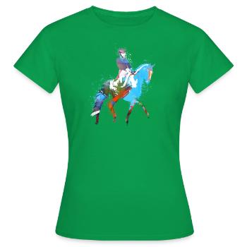 Équitation,Équitation,Équitation,Équitation,Tournoi d’équitation, - T-shirt Femme - vert - Devant - AI Model Female 172 dark (172cm)