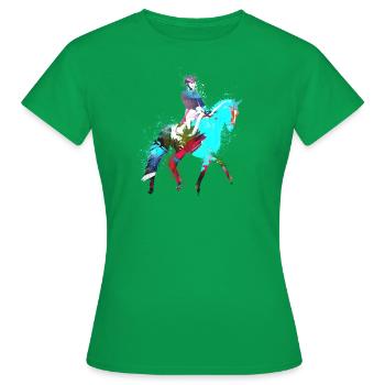Équitation,Équitation,Équitation,Équitation,Tournoi d’équitation, - T-shirt Femme - vert - Devant - AI Model Female 172 dark (172cm)