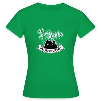 Panic Attacks Survivor, noir et blanc, ver. 2 - T-shirt Femme - vert - Devant - AI Model Female 172 dark (172cm)