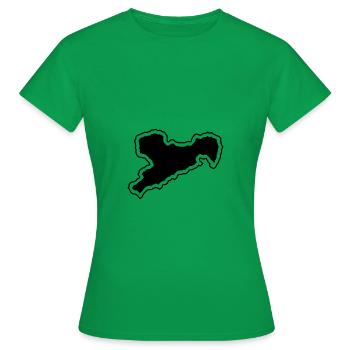 Karte Bundesland Sachsen - Frauen T-Shirt - Kelly Green - Vorne - AI Model Female 172 dark (172cm)