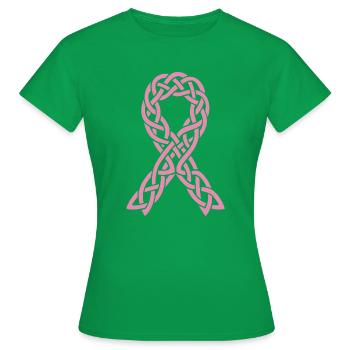 Ruban Anticancer Celtique Rose  - T-shirt Femme - vert - Devant - AI Model Female 172 dark (172cm)