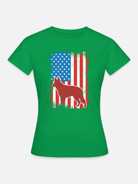 US Patriotischer Schäferhund - Frauen T-Shirt - Kelly Green