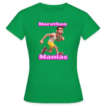 Marathon Maniac Coureur de dessins animés - T-shirt Femme - vert - Devant - AI Model Female 172 dark (172cm)
