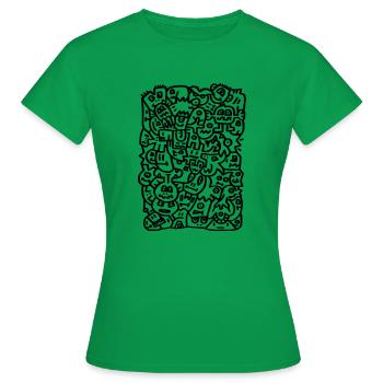 Gribouillage de griffonnage - T-shirt Femme - vert - Devant - AI Model Female 172 dark (172cm)
