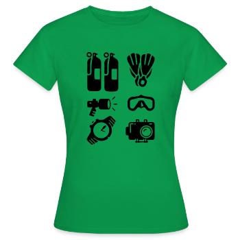 Diving Dive Dive - Women's T-Shirt - kelly green - Front - AI Model Female 172 dark (172cm)