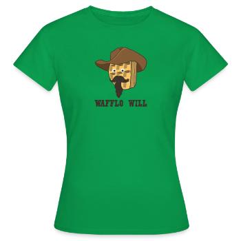 Wafflo Will - Frauen T-Shirt - Kelly Green - Vorne - AI Model Female 172 dark (172cm)
