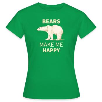 Bears make me happy polar bear - Women's T-Shirt - kelly green - Front - AI Model Female 172 dark (172cm)