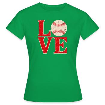 Aimer le baseball - T-shirt Femme - vert - Devant - AI Model Female 172 dark (172cm)