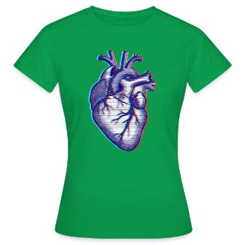 Cœur anatomique - T-shirt Femme - vert - Devant - AI Model Female 172 dark (172cm)
