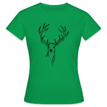 Hirsch - Frauen T-Shirt - Kelly Green - Vorne - AI Model Female 172 dark (172cm)