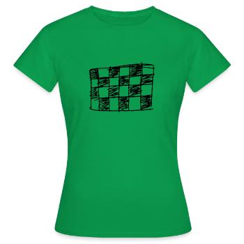 Schachbrett gezeichnet - Frauen T-Shirt - Kelly Green - Vorne - AI Model Female 172 dark (172cm)