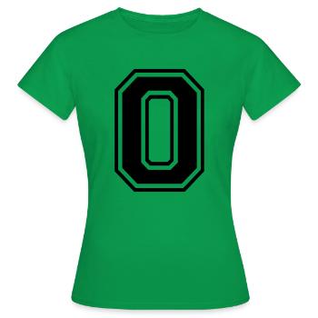 Numero 0 Équipe Foot | baseball| basket université - T-shirt Femme - vert - Devant - AI Model Female 172 dark (172cm)