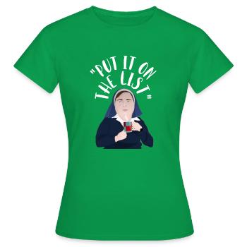 Schwester Michael Derry - Frauen T-Shirt - Kelly Green - Vorne - AI Model Female 172 dark (172cm)