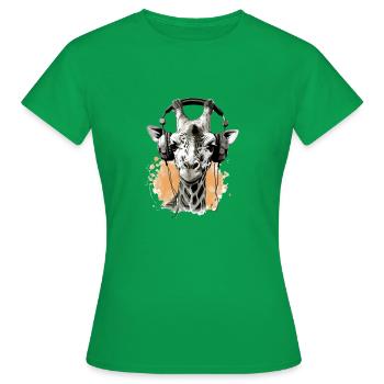 Gigi la girafe audiophile - T-shirt Femme - vert - Devant - AI Model Female 172 dark (172cm)