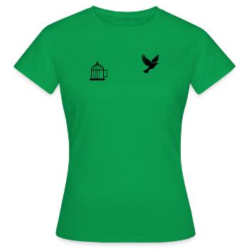 Vogelfrei - Freedom Bird - Women's T-Shirt - kelly green - Front - AI Model Female 172 dark (172cm)
