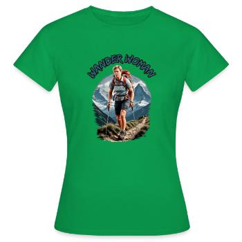 Wander Woman - Frauen Bergsteigen Wandern - Frauen T-Shirt - Kelly Green - Vorne - AI Model Female 172 dark (172cm)