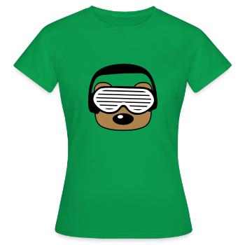 gesicht kopf feiern party dj kopfhoerer musik spas - Frauen T-Shirt - Kelly Green - Vorne - AI Model Female 172 dark (172cm)