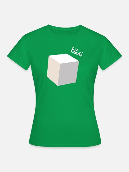 Cube 3D weiß - Frauen T-Shirt - Kelly Green