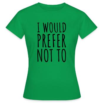Je préfère ne pas - T-shirt Femme - vert - Devant - AI Model Female 172 dark (172cm)