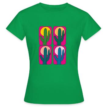 Cactus Mexique 4 plis - T-shirt Femme - vert - Devant - AI Model Female 172 dark (172cm)