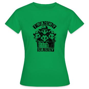 3 coole Opossums Trash Trio im Mülleimer - Frauen T-Shirt - Kelly Green - Vorne - AI Model Female 172 dark (172cm)