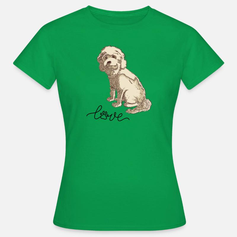 Cockapoo Cocker Spaniel Poodle Miniature Poodle dog love - Women's T-Shirt - kelly green