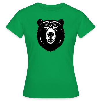 Lieblich neugieriger Comic Bär - Frauen T-Shirt - Kelly Green - Vorne - AI Model Female 172 dark (172cm)