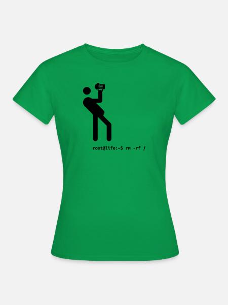 root Befehl rm -rf / - Frauen T-Shirt - Kelly Green