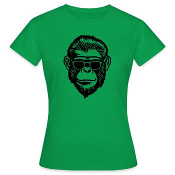 Monkey Monkey Monkey Face - Women's T-Shirt - kelly green - Front - AI Model Female 172 dark (172cm)
