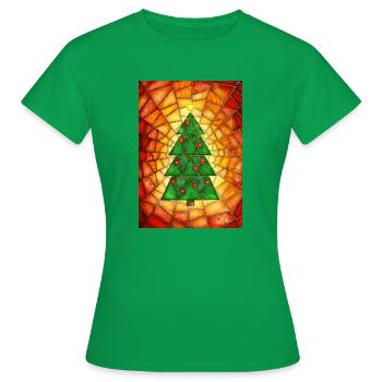 Sapin de Noël dans le style Tiffany - T-shirt Femme - vert - Devant - AI Model Female 172 dark (172cm)