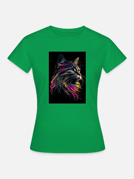 Abstract Cat - Frauen T-Shirt - Kelly Green