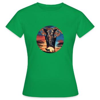 Afrika Steppe und Tiere - Frauen T-Shirt - Kelly Green - Vorne - AI Model Female 172 dark (172cm)