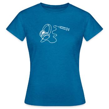 Beat im Ohr - Frauen T-Shirt - Antikblaues Saphir meliert - Vorne - AI Model Female 172 dark (172cm)