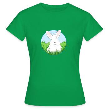 Weißes Kaninchen - Frauen T-Shirt - Kelly Green - Vorne - AI Model Female 172 dark (172cm)